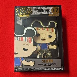 Pop Sloth Enamel Pin with Red and Blue Accents